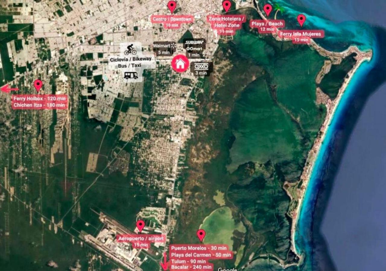 Casa Familiar En Condominio Privado Cerca De Playa 坎昆 外观 照片